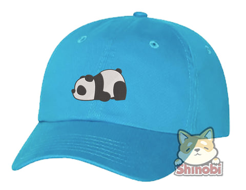 Unisex Adult Washed Dad Hat Sleepy Baby Panda Bear Lazy Chill Knock Out Cute Kawaii Round Funny Animal Cartoon Embroidery Sketch Design