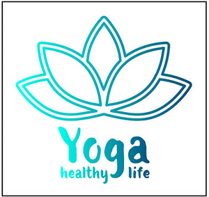 Yoga Healthy Life  Blue Ombre Lotus Icon Logo Vinyl Decal Sticker