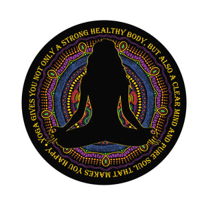 Yoga Yogi Girl Silhouette Mantra and Mandala Flower Icon #1 Vinyl Decal Sticker