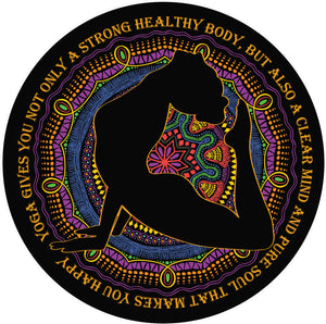 Yoga Yogi Girl Silhouette Mantra and Mandala Flower Icon #3 Vinyl Decal Sticker