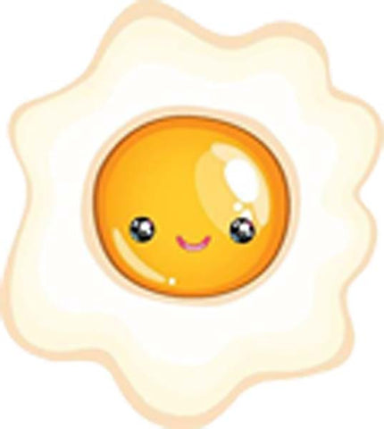 Yummy Delicious Breakfast Brunch Food Cartoon Emoji - Sunnyside Up Egg Vinyl Decal Sticker