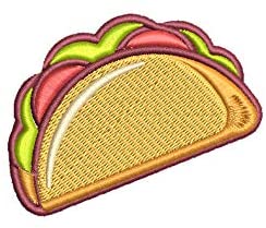 Iron on / Sew On Patch Applique Yummy Delicious Food Meal Cartoon - Taco Embroidered Design