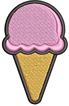 Iron on / Sew On Patch Applique Yummy Delicious Food Profession Item Cartoon - Ice Cream Embroidered Design