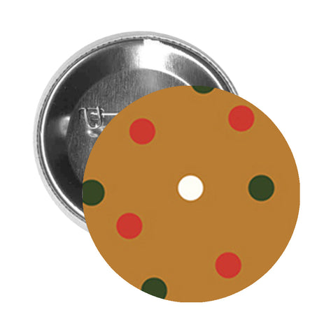 Round Pinback Button Pin Brooch Yummy Holiday Ginger Bread Cookies Christmas Tree - Zoom