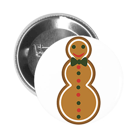 Round Pinback Button Pin Brooch Yummy Holiday Ginger Bread Cookies Snowman