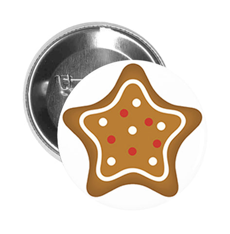 Round Pinback Button Pin Brooch Yummy Holiday Ginger Bread Cookies Star