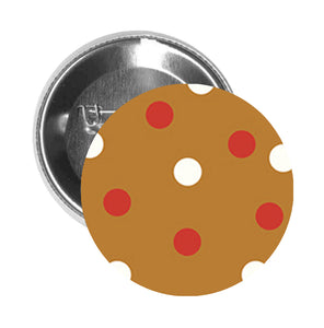 Round Pinback Button Pin Brooch Yummy Holiday Ginger Bread Cookies Star - Zoom