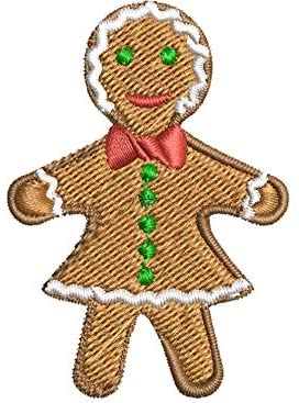 Iron on / Sew On Patch Applique Yummy Holiday Ginger Bread Cookies Woman Embroidered Design