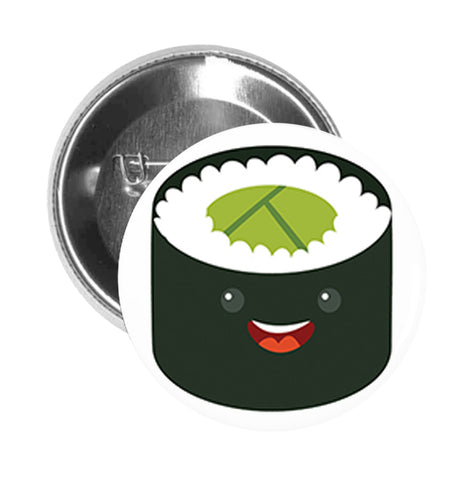Round Pinback Button Pin Brooch Yummy Japanese Sushi Sashimi Emoji (1)