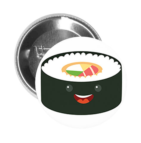 Round Pinback Button Pin Brooch Yummy Japanese Sushi Sashimi Emoji (2)