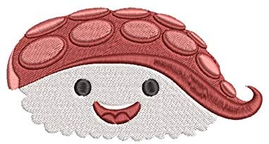 Iron on / Sew On Patch Applique Yummy Japanese Sushi Sashimi Emoji #10 Embroidered Design