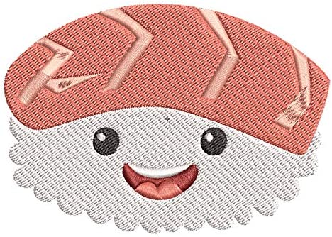 Iron on / Sew On Patch Applique Yummy Japanese Sushi Sashimi Emoji (9) Embroidered Design