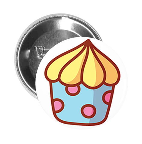 Round Pinback Button Pin Brooch Yummy Pretty Cupcake Cartoon Emoji Icon (5)