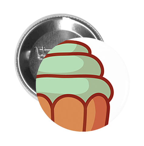 Round Pinback Button Pin Brooch Yummy Pretty Cupcake Cartoon Emoji Icon (9) - Zoom