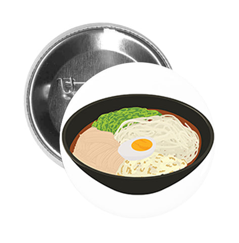 Round Pinback Button Pin Brooch Yummy Ramen Noodle Bowl Chashu Egg Delicious Japanese Comfort Food