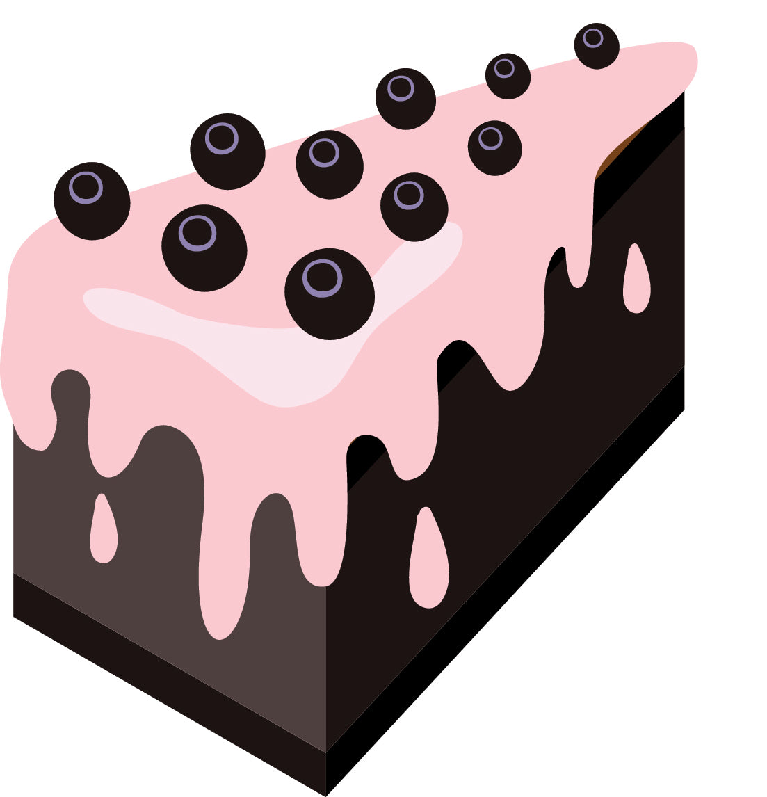 Yummy Chocolate Cake with Strawberry Frosting Vinyl Decal Sticker
