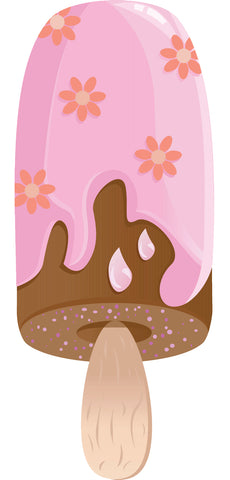 Yummy Creamy Chocolate Popsicle Emoji Cartoon #2 Vinyl Decal Sticker