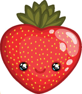 Yummy Delicious Breakfast Brunch Food Cartoon Emoji - Strawberry Vinyl Decal Sticker