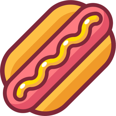 Yummy Delicious Food Meal Cartoon - Hot Dog Vinyl Decal Sticker