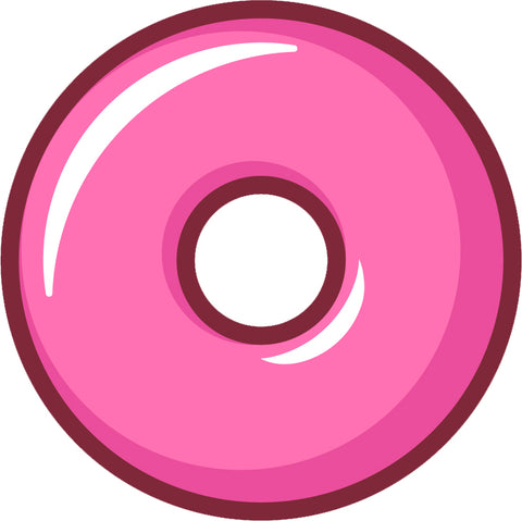 Yummy Delicious Food Meal Cartoon - Pink Donut Vinyl Decal Sticker