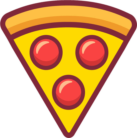 Yummy Delicious Food Meal Cartoon - Pizza Vinyl Decal Sticker