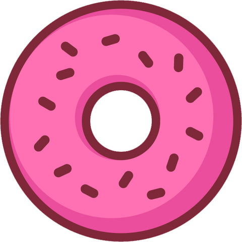 Yummy Delicious Food Profession Item Cartoon - Pink Sprinkle Donut Vinyl Decal Sticker