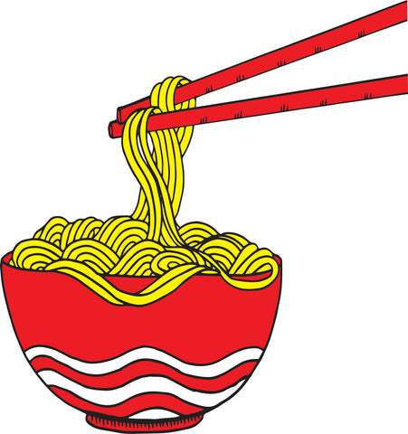 Yummy Delicious Ramen Noodles Bowl Cartoon Vinyl Decal Sticker