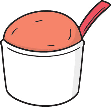 Yummy Delicious Sweet Cold Frozen Dessert Cartoon -Strawberry Yogurt Vinyl Decal Sticker