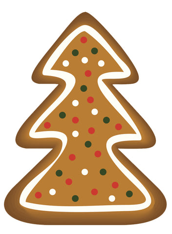 Yummy Holiday Ginger Bread Cookies Christmas Tree Vinyl Decal Sticker
