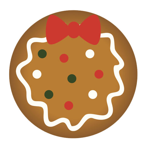 Yummy Holiday Ginger Bread Cookies Circle Wreath Vinyl Decal Sticker
