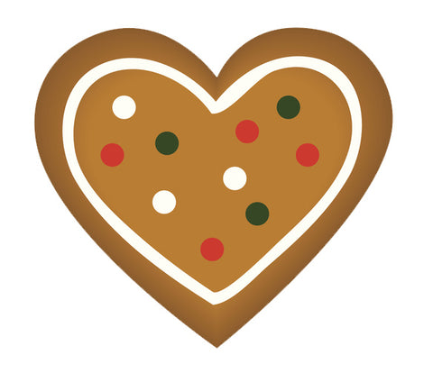 Yummy Holiday  Ginger Bread Cookies Heart Vinyl Decal Sticker