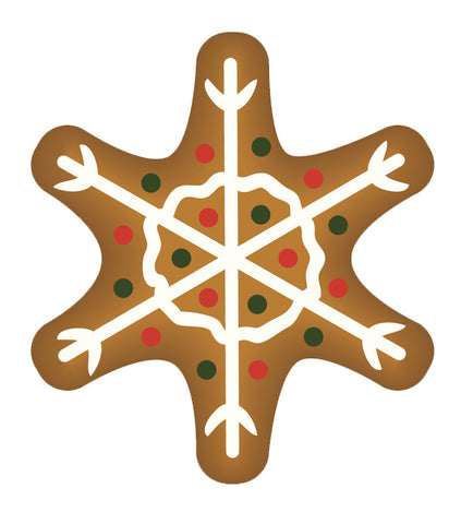 Yummy Holiday Ginger Bread Cookies Snowflake Vinyl Decal Sticker