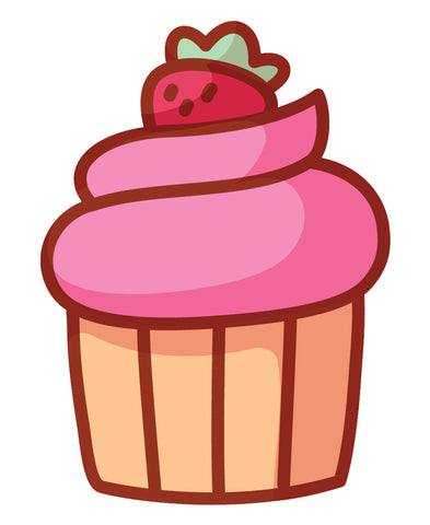 Yummy Pretty Cupcake Cartoon Emoji Icon (7) Vinyl Decal Sticker