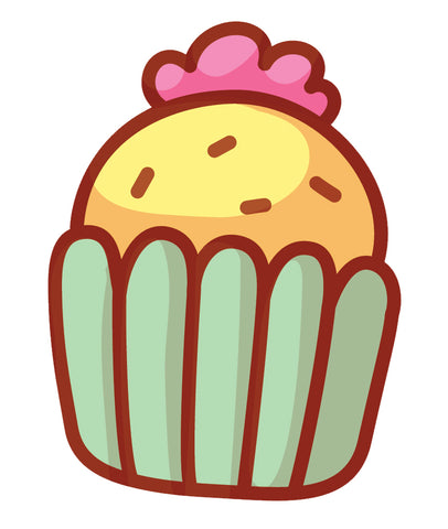 Yummy Pretty Cupcake Cartoon Emoji Icon (8) Vinyl Decal Sticker