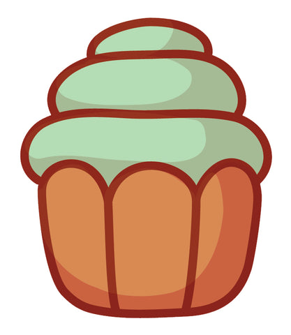Yummy Pretty Cupcake Cartoon Emoji Icon (9) Vinyl Decal Sticker
