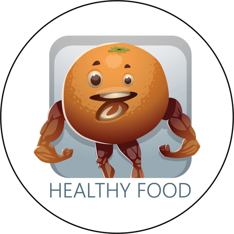 Yummy Sweet Healthy Citrus Orange Flexing Food Cartoon - Vinyl Decal Sticker