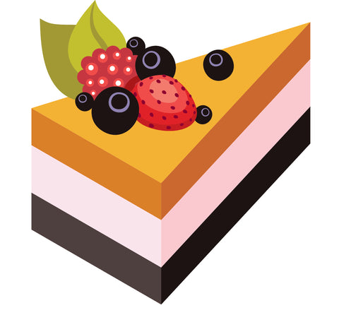 Yummy Triple Layer Cake with Fruit - Vinyl Decal Sticker