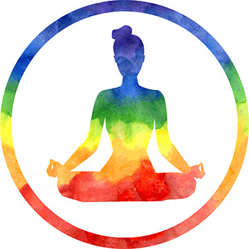 Zen Peaceful Yogi Yoga Girl in Rainbow Ombre Paint Vinyl Decal Sticker