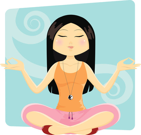 Zen Tranquil Meditate Yoga Pose Cartoon Vinyl Decal Sticker