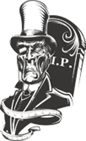 Zombie Abe Lincoln with Head Stone Vinyl Decal Sticker