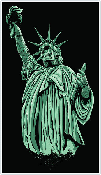 Zombie Skull Statue of Liberty with Tattoos Vinyl Decal Sticker