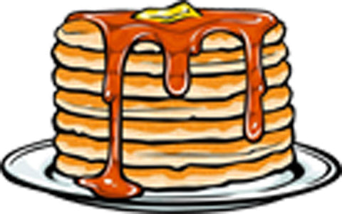 Yummy Delicious Plate of Pancakes Cartoon Vinyl Decal Sticker