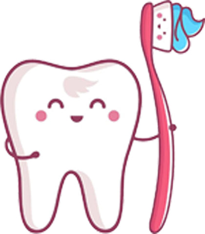 Happy Dental Tooth and ToothBrush Emoji Cartoon Vinyl Decal Sticker
