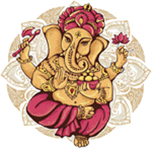 Indian Elephant Goddess Ganesha with Mandala Flower Vinyl Decal Sticker