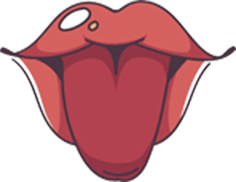 Simple Mouth Sticking Out Tongue Cartoon Lips Emoji Vinyl Decal Sticker