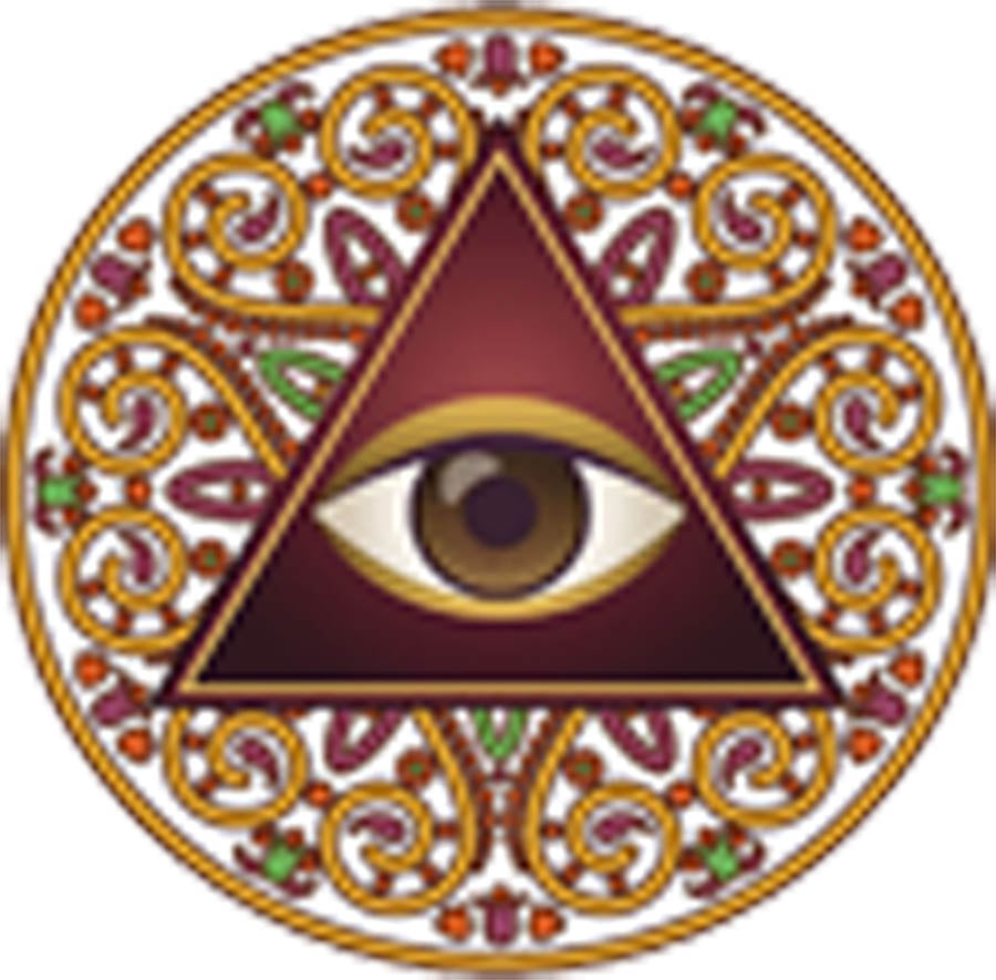 Maroon Seeing Eye in Triangle and Celtic Knot Pattern Icon Vinyl Decal Sticker