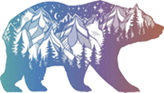 Pretty Pastel Ombre Hipster Art Drawing - Outdoor Wilderness Bear Vinyl Decal Sticker