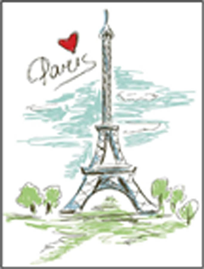 I Love Paris Eiffel Tower Cartoon Icon Border Around Image As Shown Vinyl Sticker