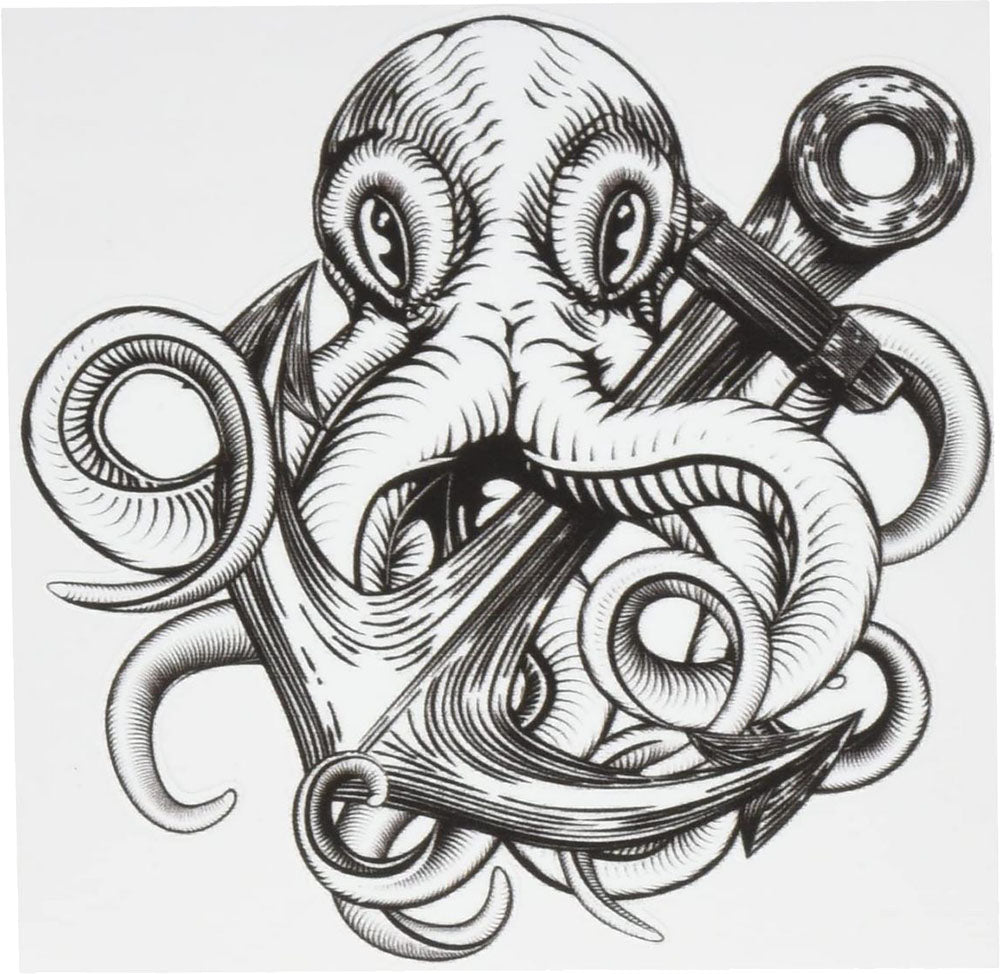 Pirate Octopus Squid Entangled in Anchor Vinyl Decal Sticker
