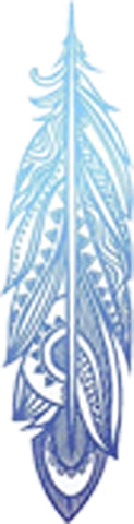 Pretty Blue Ombre Zen Yogi Yoga Peace Symbol Cartoon - Feather #1 Vinyl Decal Sticker